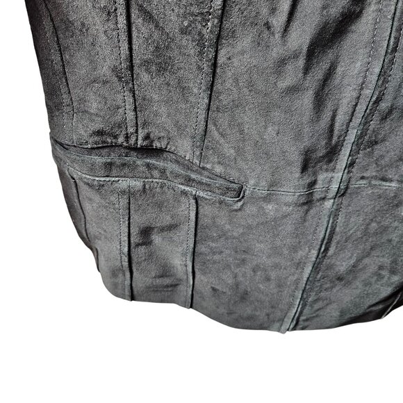 Bernardo Womens Black Genuine Leather Jacket Zip Closure Medium Fit Polyester Li - Picture 2 of 9